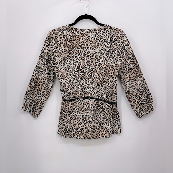 HARVE BENARD Leopard Peplum Shirt - Picture 3 of 3